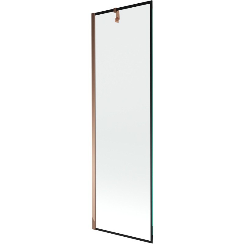 Mexen Next vienos durų dušo ekranas 60 x 150 cm, juodas rėmas, rožinis auksas - 895-060-000-00-70-60