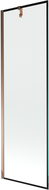 Mexen Next vienos durų dušo ekranas 60 x 150 cm, juodas rėmas, rožinis auksas - 895-060-000-00-70-60