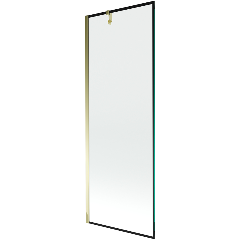Mexen Next vonios ekranas su 1 durelėmis 70 x 150 cm, juodas rėmas, auksinis - 895-070-000-00-70-50