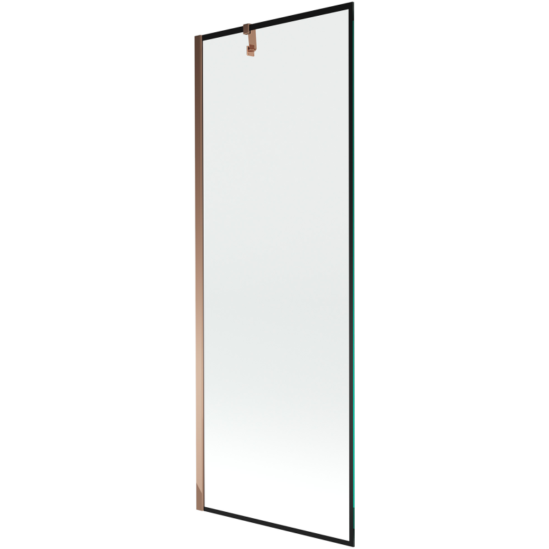 Mexen Next vieno sparno vonios ekranas 70 x 150 cm, juodas rėmas, rožinis auksas - 895-070-000-00-70-60