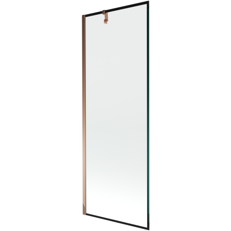 Mexen Next vieno sparno vonios ekranas 70 x 150 cm, juodas rėmas, rožinis auksas - 895-070-000-00-70-60