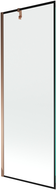 Mexen Next vieno sparno vonios ekranas 70 x 150 cm, juodas rėmas, rožinis auksas - 895-070-000-00-70-60