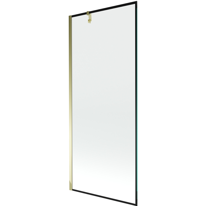 Mexen Next vonios kambario ekranas, 1-sparnis 80 x 150 cm, juodas rėmas, auksinis - 895-080-000-00-70-50