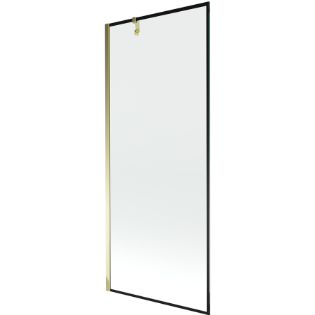 Mexen Next vonios kambario ekranas, 1-sparnis 80 x 150 cm, juodas rėmas, auksinis - 895-080-000-00-70-50