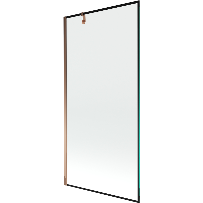 Mexen Next 1-durų vonios ekranas, 90 x 150 cm, juodas rėmas, rožinis auksas - 895-090-000-00-70-60