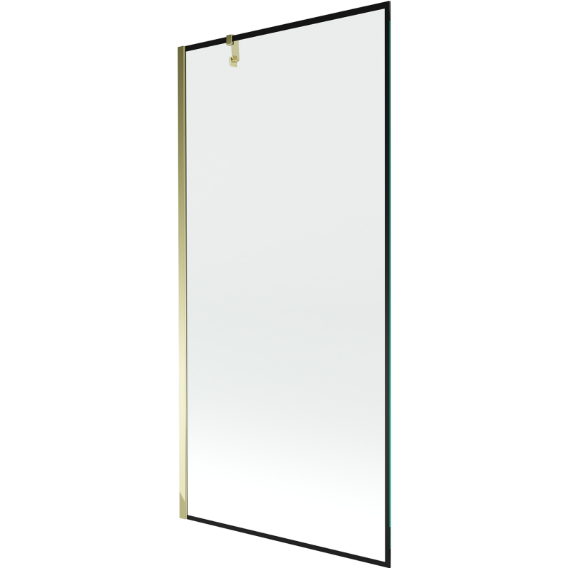 Mexen Next vienos dalies vonios kambario pertvara 100 x 150 cm, juodas rėmelis, auksinė - 895-100-000-00-70-50