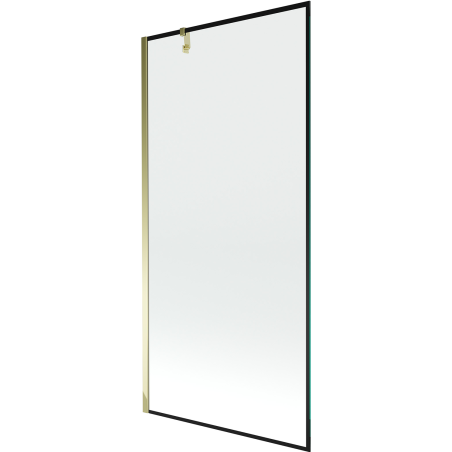 Mexen Next vienos dalies vonios kambario pertvara 100 x 150 cm, juodas rėmelis, auksinė - 895-100-000-00-70-50