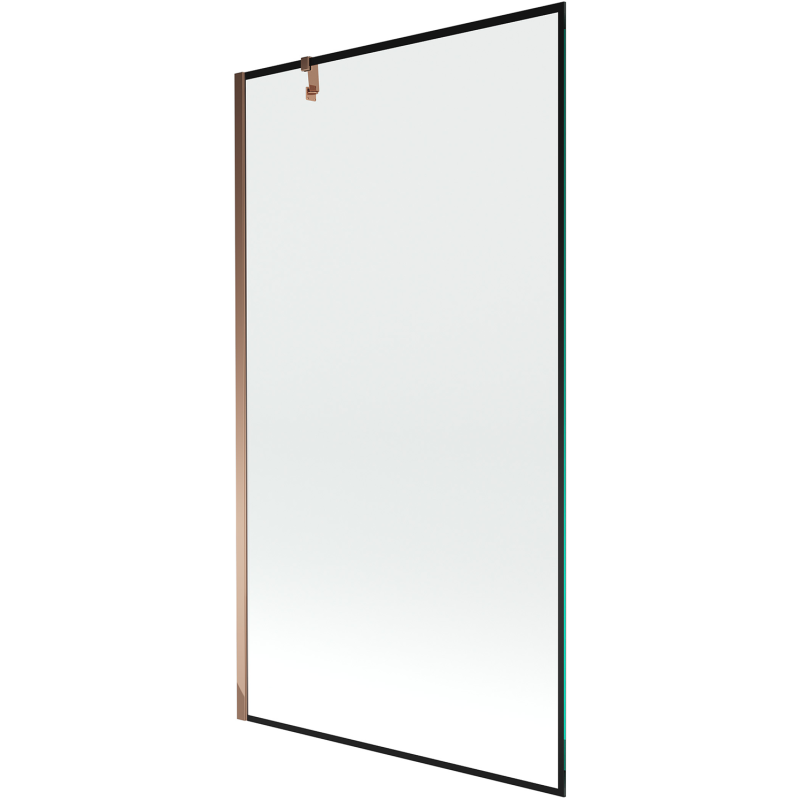Mexen Next vonios pertvara 1-duris 100 x 150 cm, juodas rėmas, rožinis auksas - 895-100-000-00-70-60