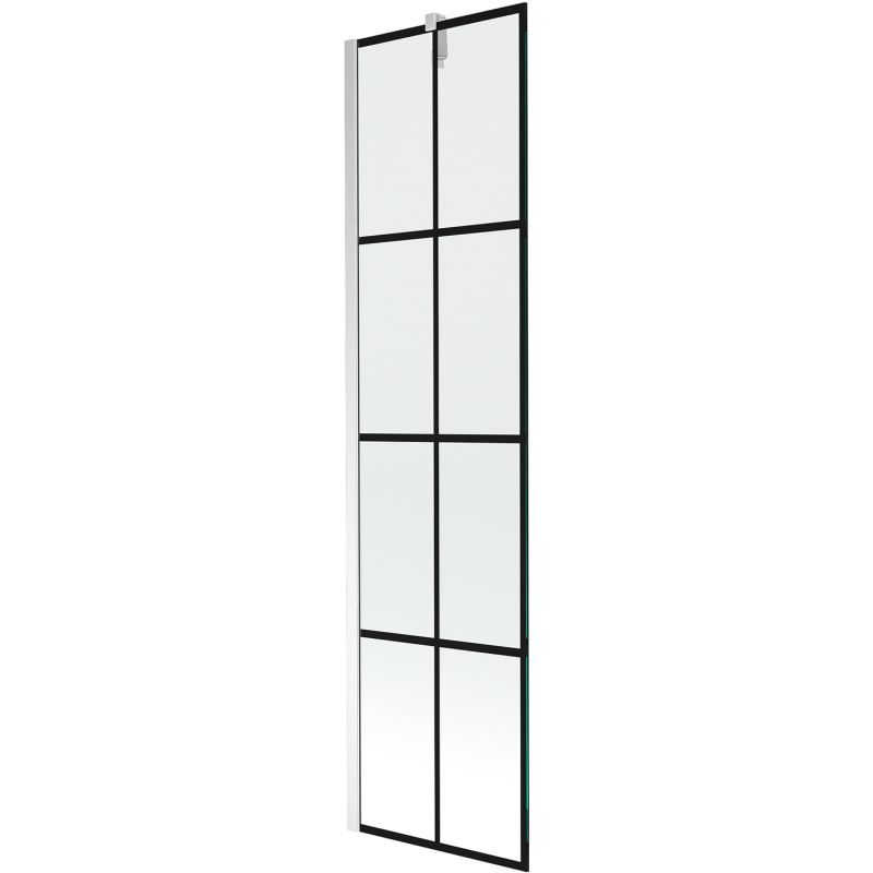 Mexen Next vienos dalies vonios ekranas 50 x 150 cm, juodas tinklelis, chromas - 895-050-000-00-77-01