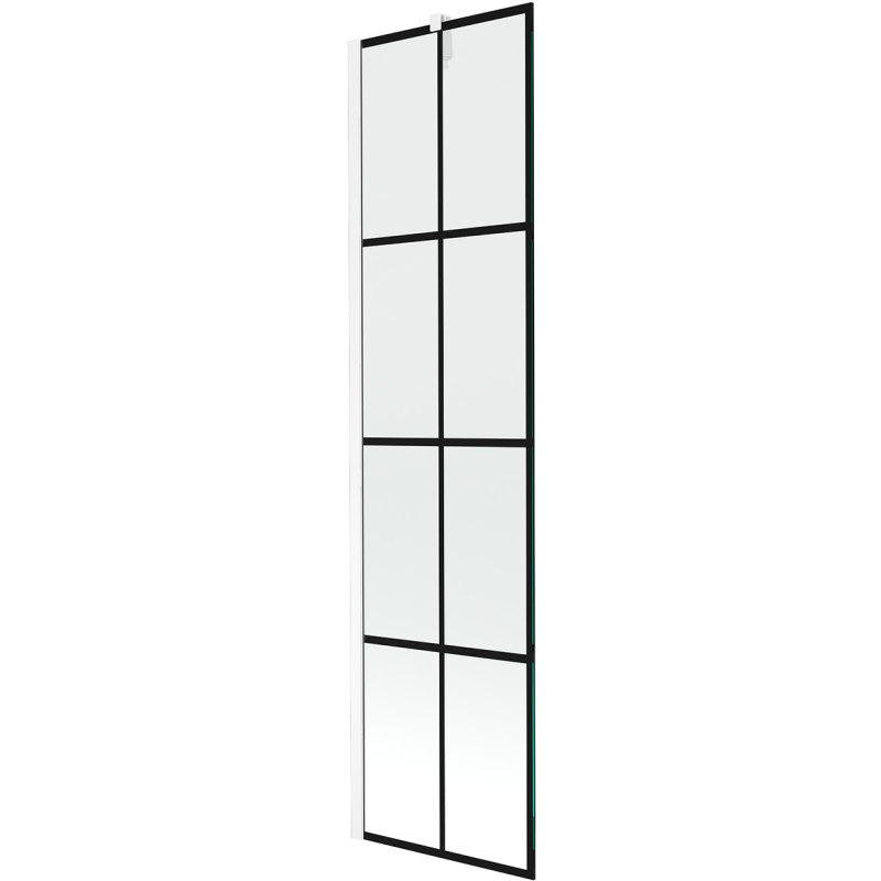 Mexen Next vonios dušo siena, vienas profilis, 50 x 150 cm, juoda tinklelis, balta - 895-050-000-00-77-20