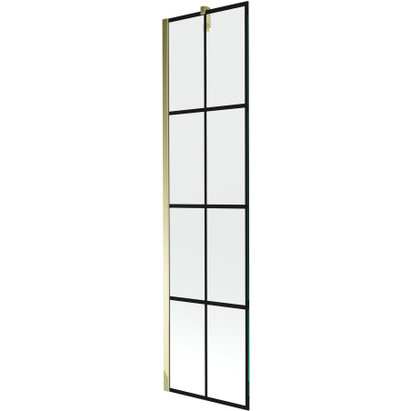 Mexen Next vienos dalies vonios siena 50 x 150 cm, juodas tinklelis, auksinė - 895-050-000-00-77-50