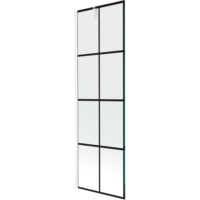 Mexen Next vonios pertvara 1-durys 60 x 150 cm, juodas tinklelis, balta - 895-060-000-00-77-20