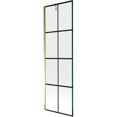Mexen Next vonios pertvara 1-ijų durų 60 x 150 cm, juodas tinklelis, auksinė - 895-060-000-00-77-50