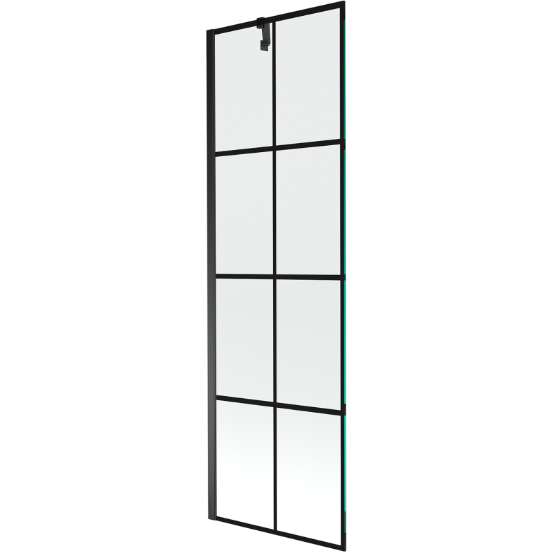 Mexen Next vonios sienelė, vieno sparno 60 x 150 cm, juodas tinklelis, juoda - 895-060-000-00-77-70