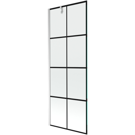 Mexen Next vonios ekrano 1-sparnuotas 70 x 150 cm, juodas tinklelis, chromas - 895-070-000-00-77-01