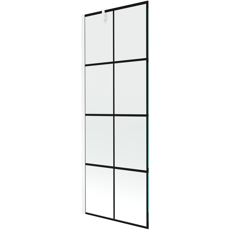 Mexen Next vienos dalies vonios ekranas 70 x 150 cm, juodas tinklelis, baltas - 895-070-000-00-77-20
