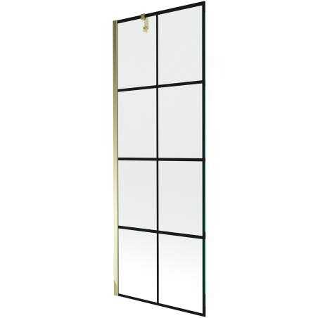 Mexen Next vienos dalies vonios ekranas 70 x 150 cm, juodas tinklelis, auksinis - 895-070-000-00-77-50