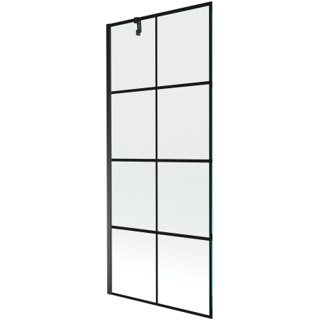 Mexen Next dušo užuolaida 1-sparninė 80 x 150 cm, juodas tinklelis, juoda - 895-080-000-00-77-70