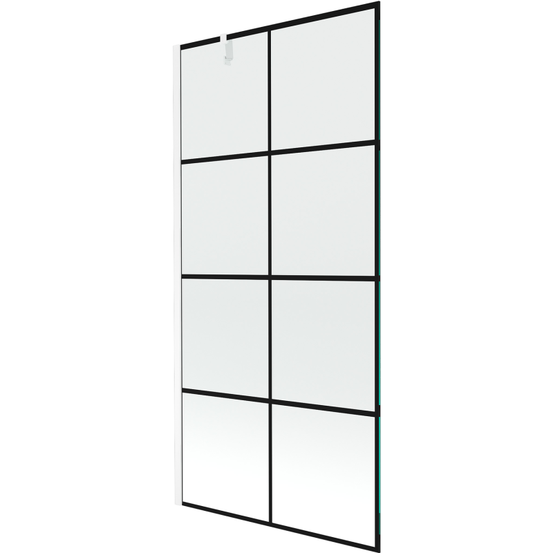 Mexen Next vonios pertvara 1-duris 90 x 150 cm, juodas tinklelis, baltas - 895-090-000-00-77-20