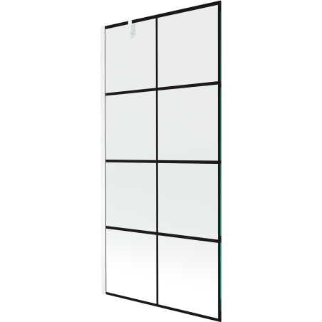 Mexen Next vonios pertvara 1-duris 90 x 150 cm, juodas tinklelis, baltas - 895-090-000-00-77-20