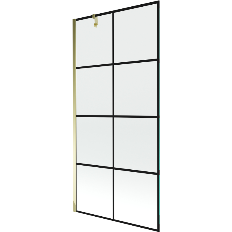 Mexen Next 1 judamosios dalies vonios sienelė 90 x 150 cm, Juodas raštas, Auksinė - 895-090-000-00-77-50