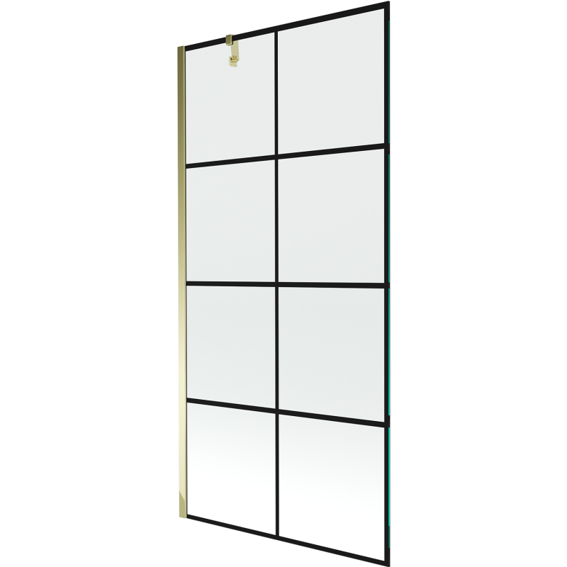 Mexen Next vienos dalies vonios pertvara 90 x 150 cm, juodi langeliai, auksinė - 895-090-000-00-77-50