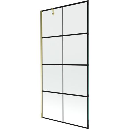 Mexen Next vienos dalies vonios pertvara 90 x 150 cm, juodi langeliai, auksinė - 895-090-000-00-77-50