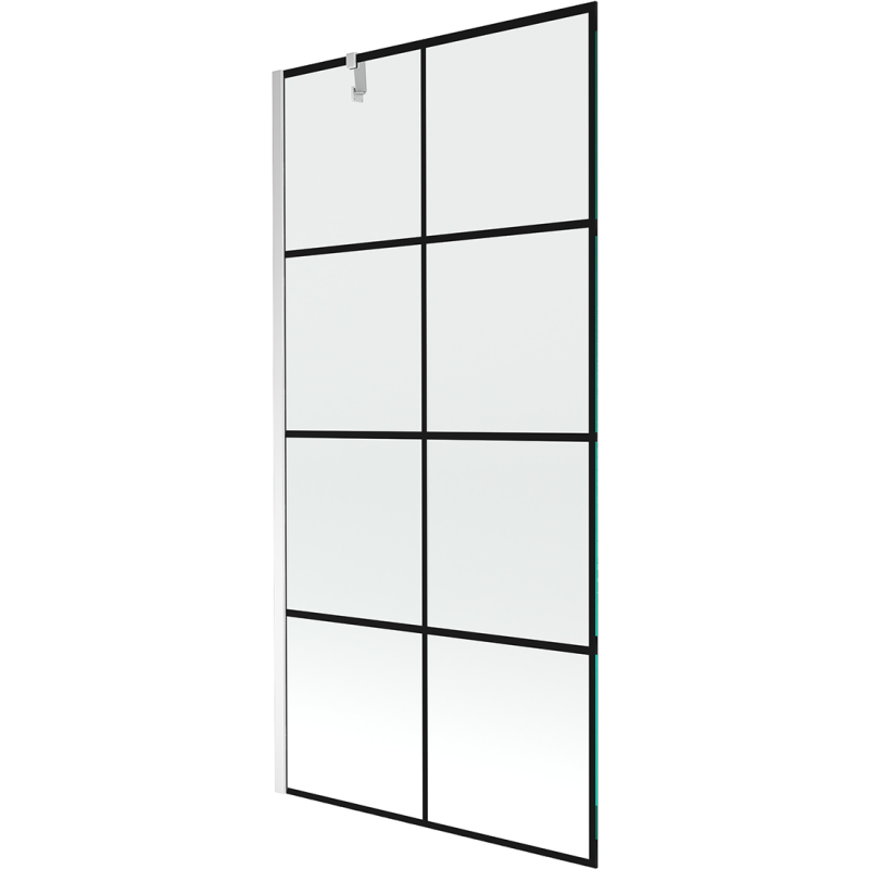 Mexen Next 1 judamosios dalies vonios sienelė 100 x 150 cm, Juodas raštas, chromo - 895-100-000-00-77-01