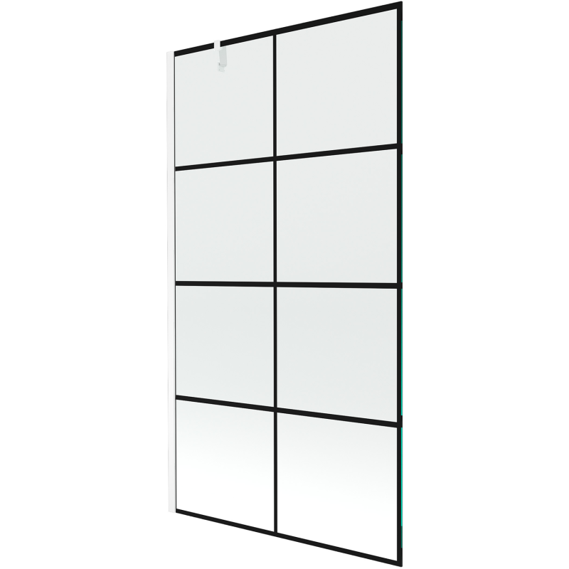 Mexen Next vonios pertvara 1-duris 100 x 150 cm, juodoji grotelė, balta - 895-100-000-00-77-20