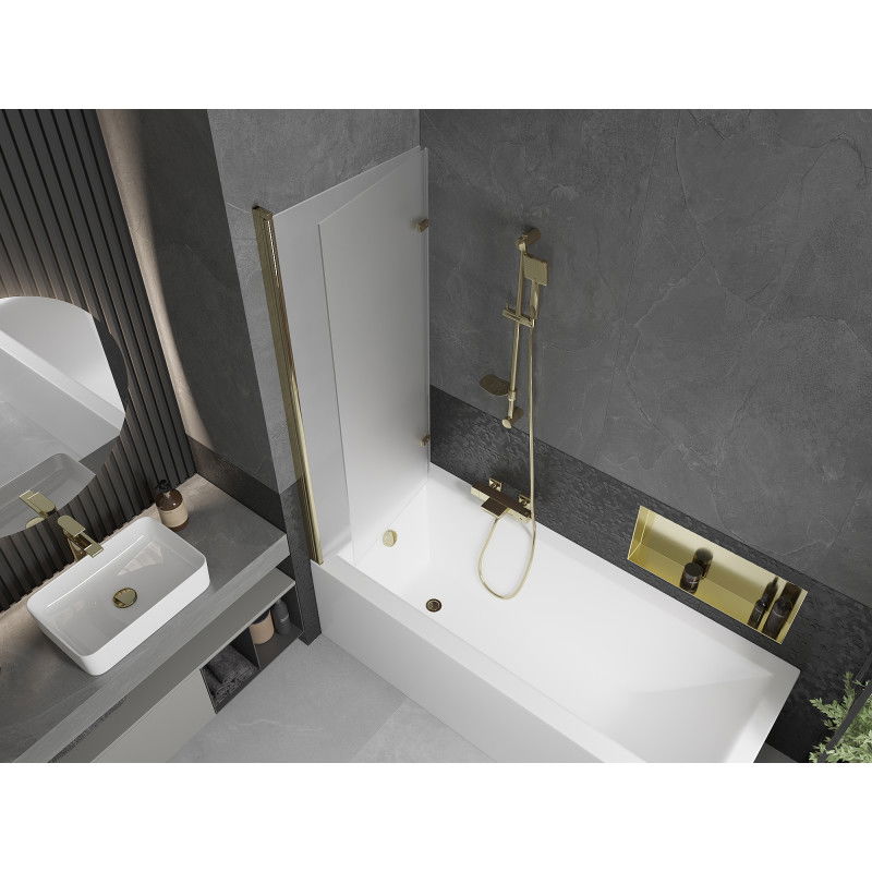 Mexen Castor vonios pertvara, 2 dalių, 120 x 150 cm, matinė, auksinė - 892-120-002-50-30