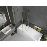 Mexen Flip 2-duris vonios ekranas 120 x 150 cm, skaidrus, auksinis - 894-120-101-50-00