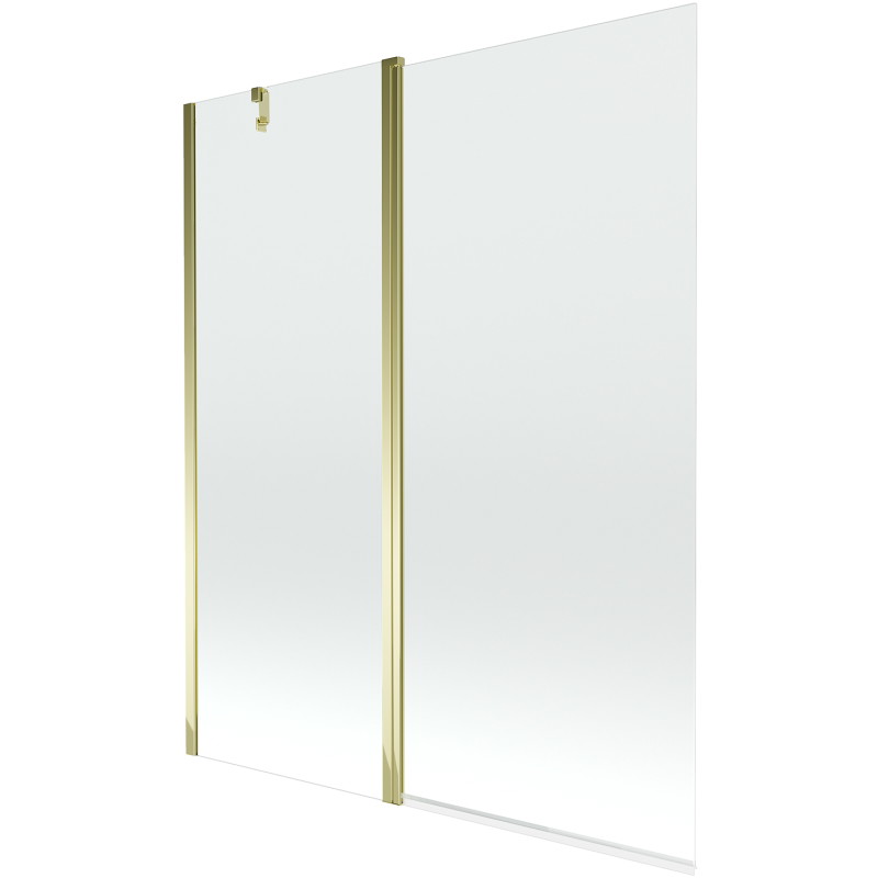 Mexen Flip 2-dalių vonios sienelė 140 x 150 cm, permatoma, auksinė - 894-140-101-50-00