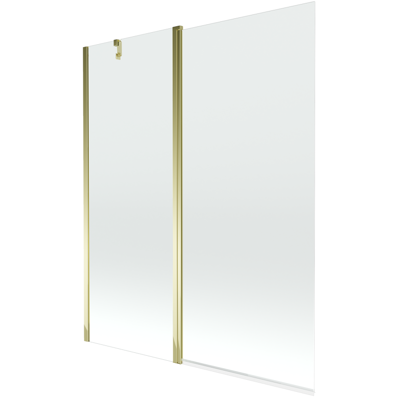 Mexen Flip vonios ekranas, dviejų dalių, 140 x 150 cm, permatomas, auksinis - 894-140-101-50-00