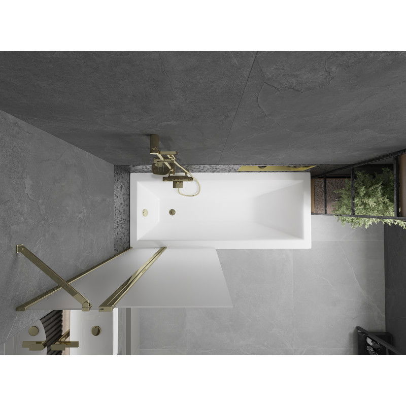 Mexen Flip vonios pertvara 2-dalių 80 x 150 cm, matinė, auksinė - 894-080-101-50-30