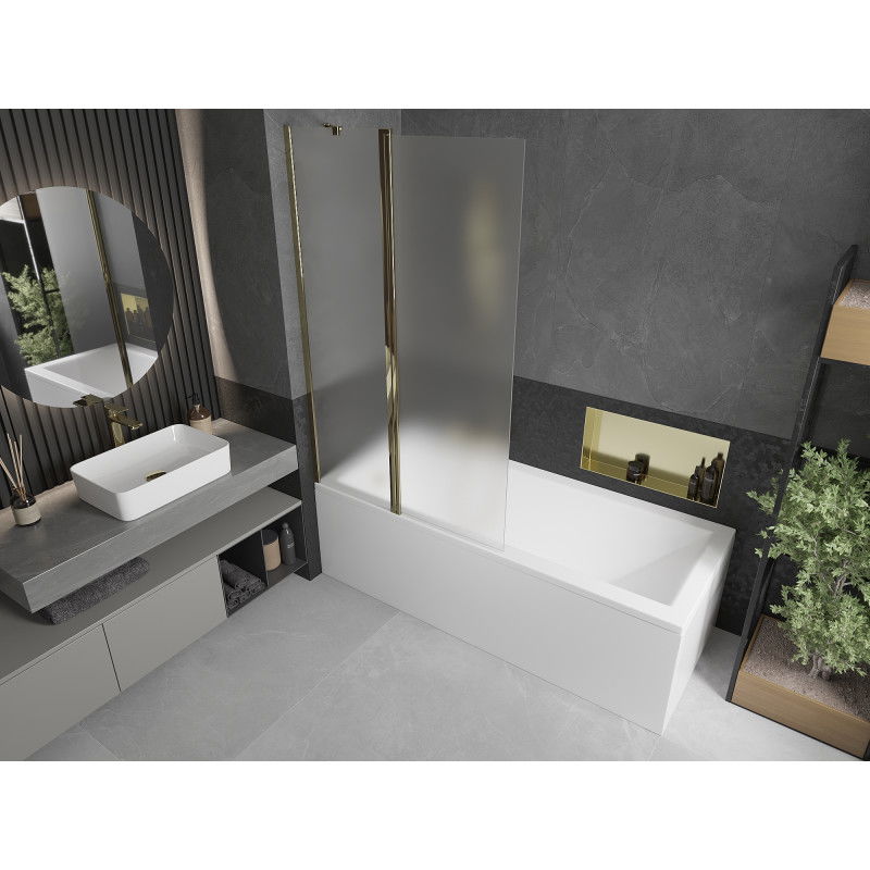 Mexen Flip vonios pertvara, 2 dalių, 100 x 150 cm, matinė, auksinė - 894-100-101-50-30