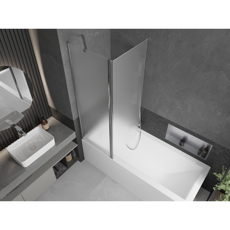 Mexen Flip dvivietis vonios ekranas 120 x 150 cm, matinė, chromas - 894-120-101-01-30
