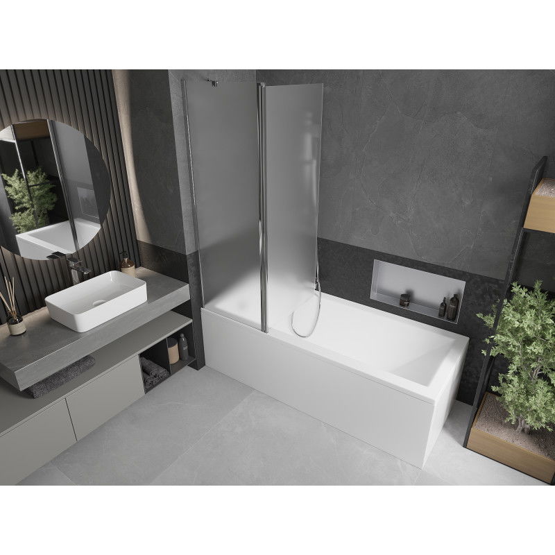 Mexen Flip vonios sienelė dviejų dalių 120 x 150 cm, matinė, chromas - 894-120-101-01-30