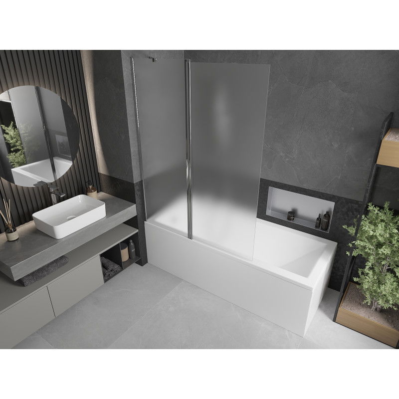 Mexen Flip vonios sienelė dviejų dalių 120 x 150 cm, matinė, chromas - 894-120-101-01-30