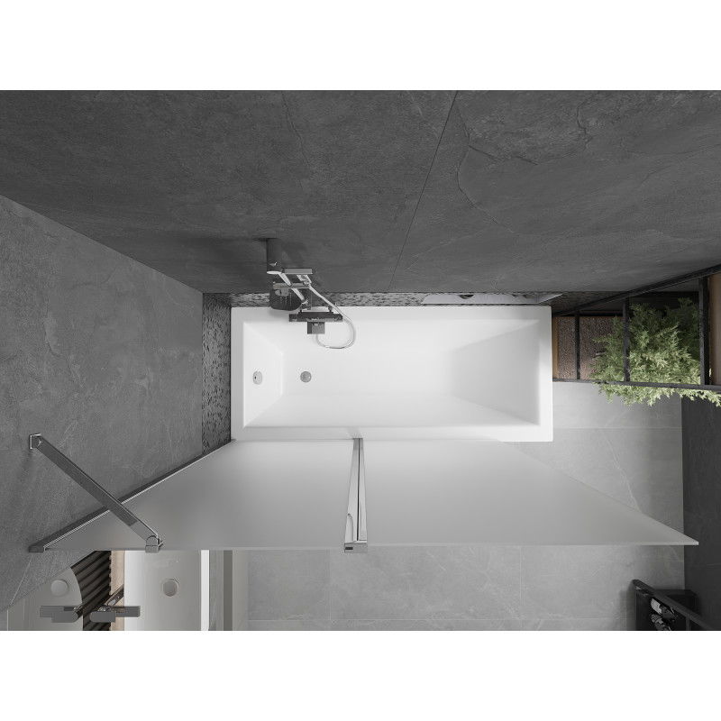 Mexen Flip dviejų dalių vonios pertvara 140 x 150 cm, matinė, chromuota - 894-140-101-01-30