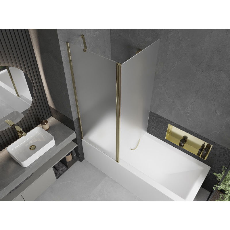 Mexen Flip vonios pertvara, dviejų dalių 140 x 150 cm, matinė, auksinė - 894-140-101-50-30