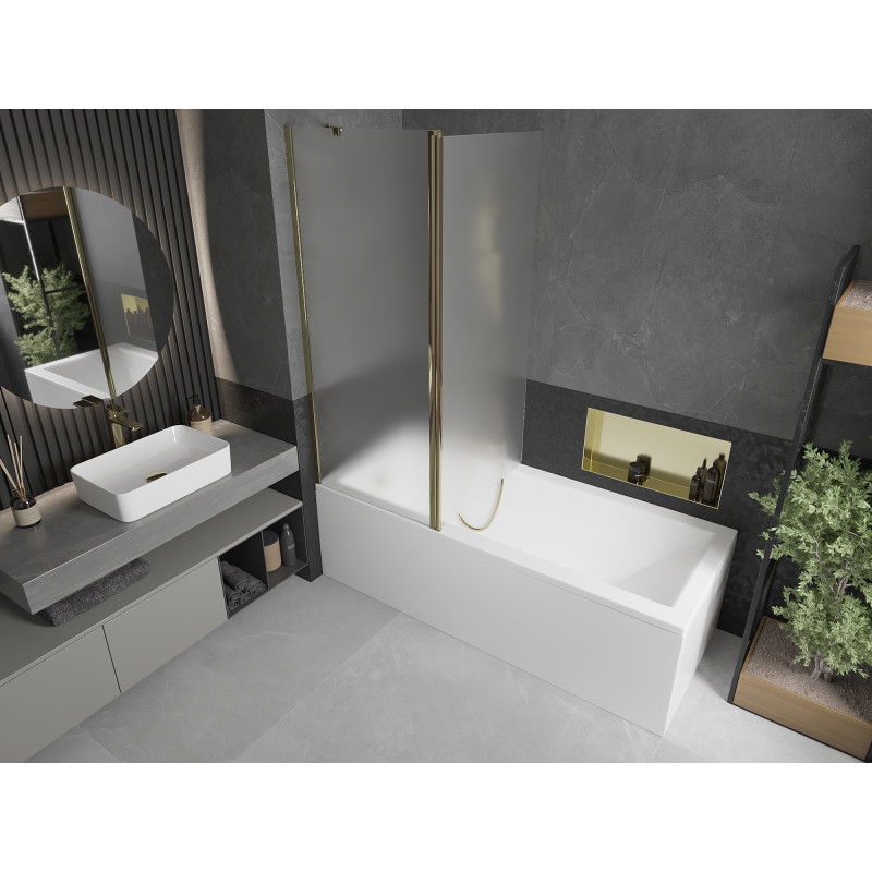 Mexen Flip vonios pertvara, dviejų dalių 140 x 150 cm, matinė, auksinė - 894-140-101-50-30