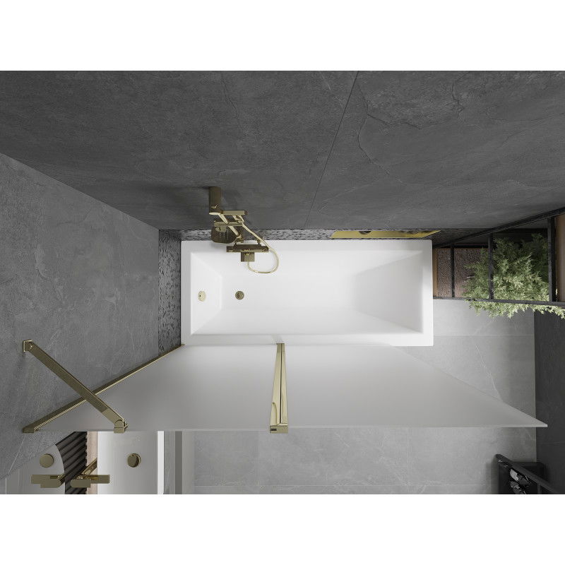 Mexen Flip vonios pertvara, dviejų dalių 140 x 150 cm, matinė, auksinė - 894-140-101-50-30