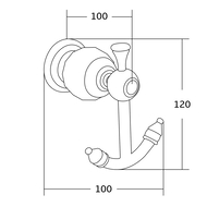 Mexen Estela dvigubas rankšluosčių kabliukas, auksinis - 7011535-50