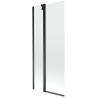 Mexen Flip vonios kambario pertvara, 2-dalių, 80 x 150 cm, permatomas, juodas - 894-080-101-70-00