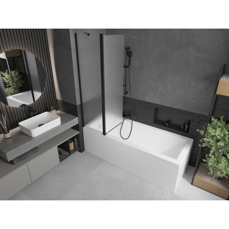 Mexen Flip vonios užuolaida, 2 sparnų, 100 x 150 cm, matinė, juoda - 894-100-101-70-30