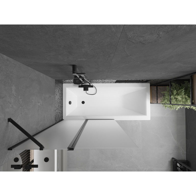 Mexen Flip vonios užuolaida, 2 sparnų, 100 x 150 cm, matinė, juoda - 894-100-101-70-30