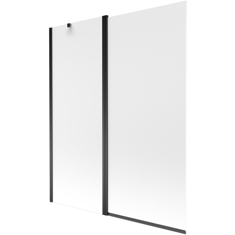 Mexen Flip dviejų dalių vonios ekranas 140 x 150 cm, matinė, juoda - 894-140-101-70-30