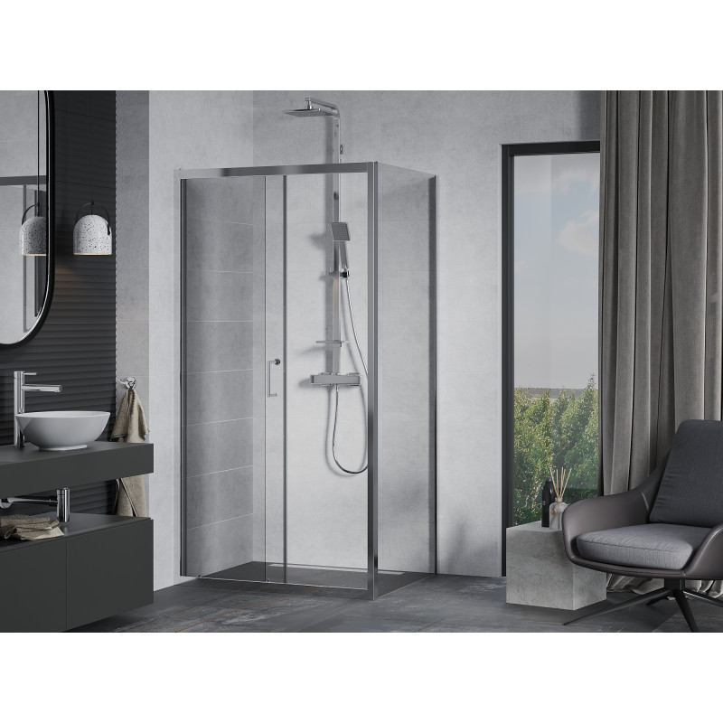 Mexen Apia stumdomas dušo kabinos 90 x 100 cm, skaidrus, chromas - 840-090-100-01-00