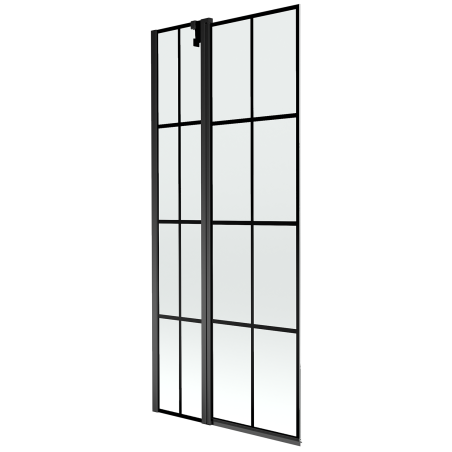 Mexen Flip vonios ekrano 2 dalių, 80 x 150 cm, juodas tinklelis, juodas - 894-080-101-70-77