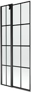 Mexen Flip vonios ekrano 2 dalių, 80 x 150 cm, juodas tinklelis, juodas - 894-080-101-70-77